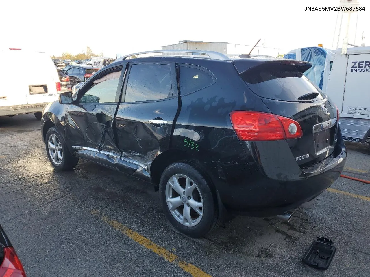 2011 Nissan Rogue S VIN: JN8AS5MV2BW687584 Lot: 78023064