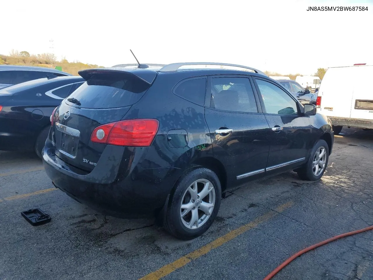 2011 Nissan Rogue S VIN: JN8AS5MV2BW687584 Lot: 78023064