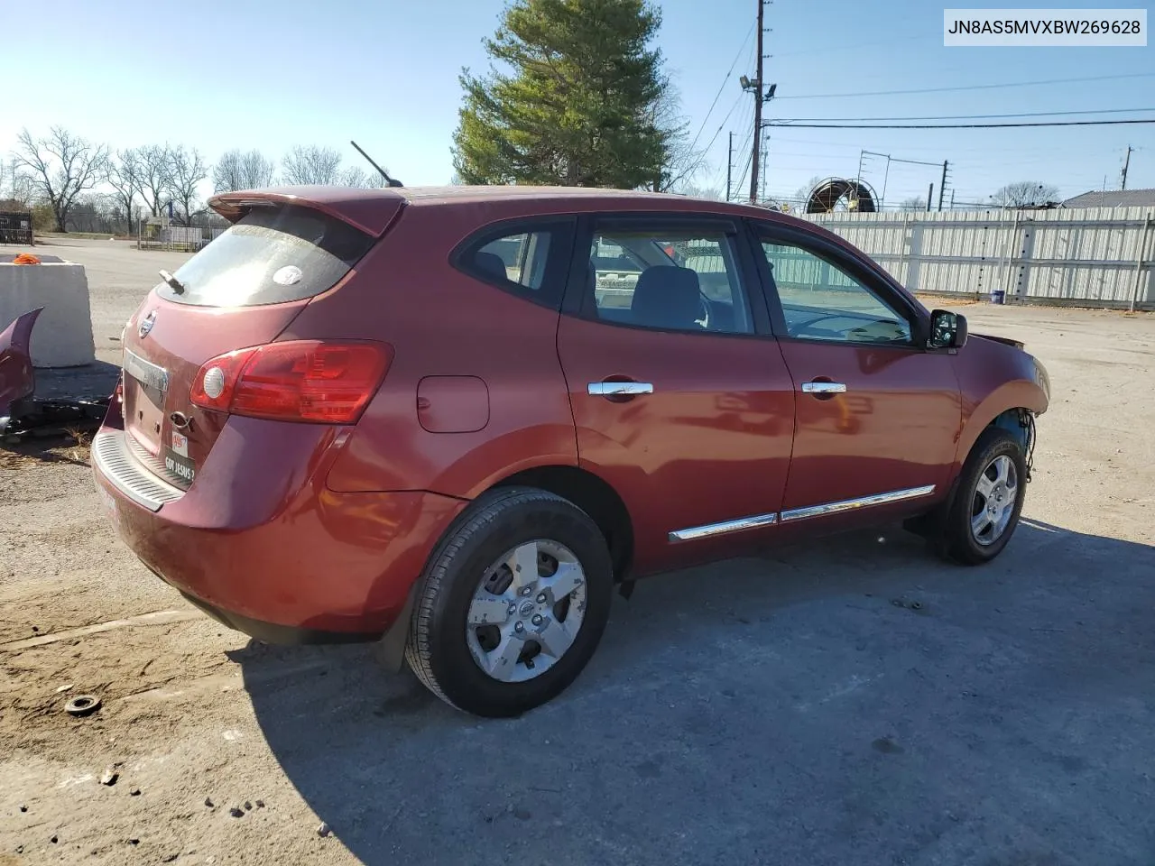 2011 Nissan Rogue S VIN: JN8AS5MVXBW269628 Lot: 78463523