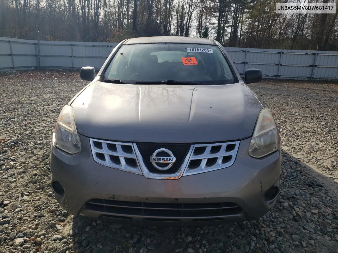 2011 Nissan Rogue S VIN: JN8AS5MV8BW681417 Lot: 78781204