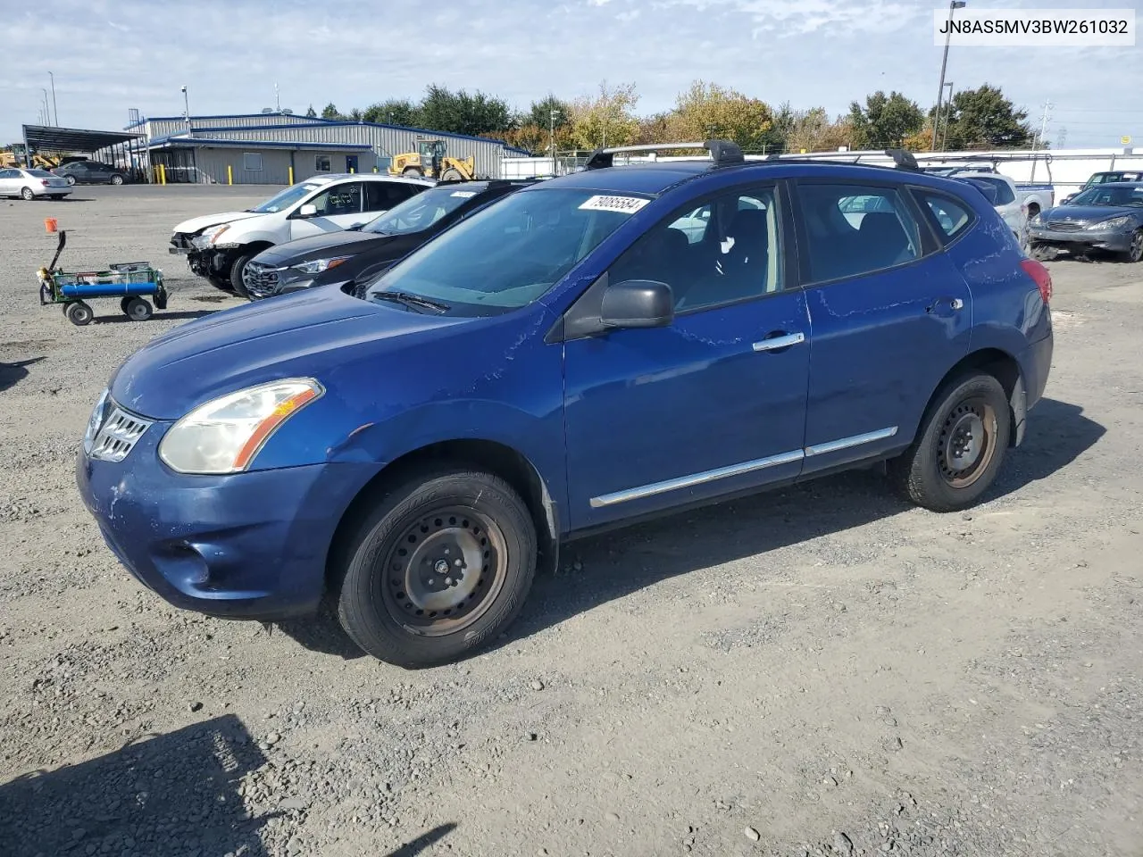 2011 Nissan Rogue S VIN: JN8AS5MV3BW261032 Lot: 79085584