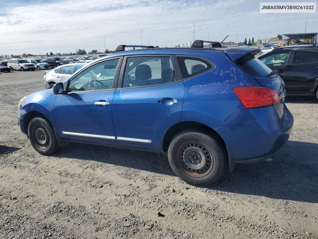 2011 Nissan Rogue S VIN: JN8AS5MV3BW261032 Lot: 79085584