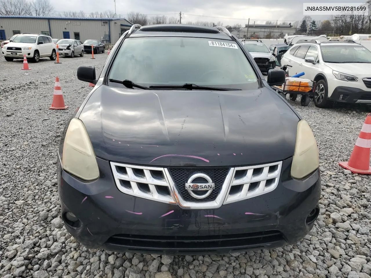 2011 Nissan Rogue S VIN: JN8AS5MV5BW281699 Lot: 81184154