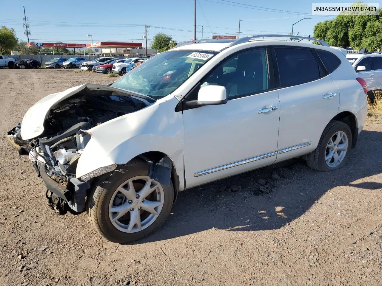 2011 Nissan Rogue S VIN: JN8AS5MTXBW187431 Lot: 81212343