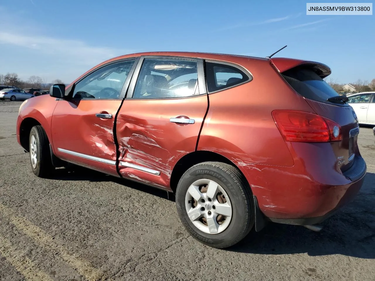 2011 Nissan Rogue S VIN: JN8AS5MV9BW313800 Lot: 81296614