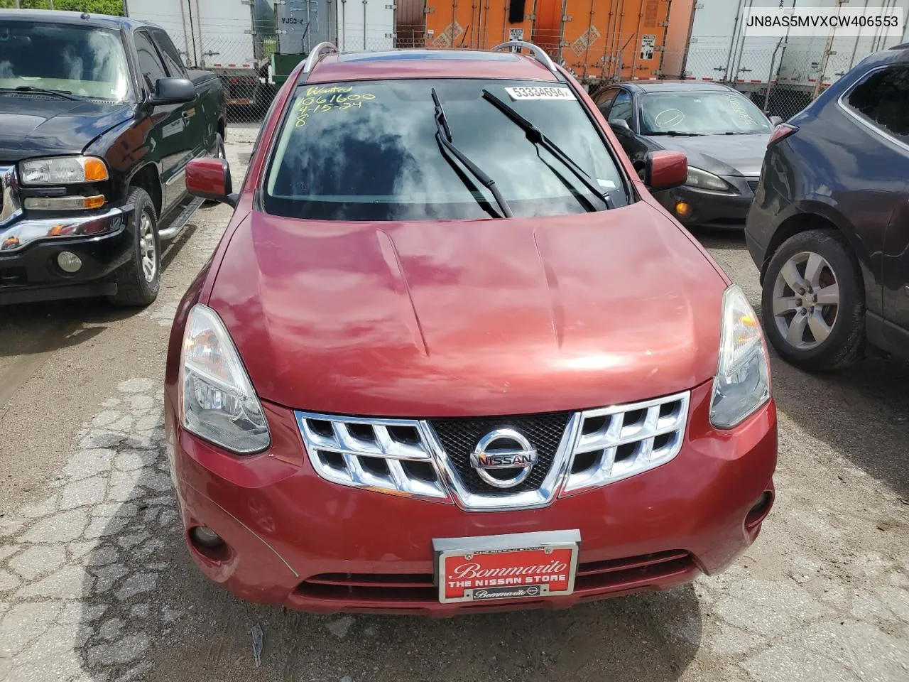 2012 Nissan Rogue S VIN: JN8AS5MVXCW406553 Lot: 53334694