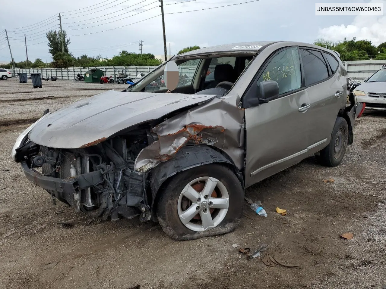 2012 Nissan Rogue S VIN: JN8AS5MT6CW600463 Lot: 71255874