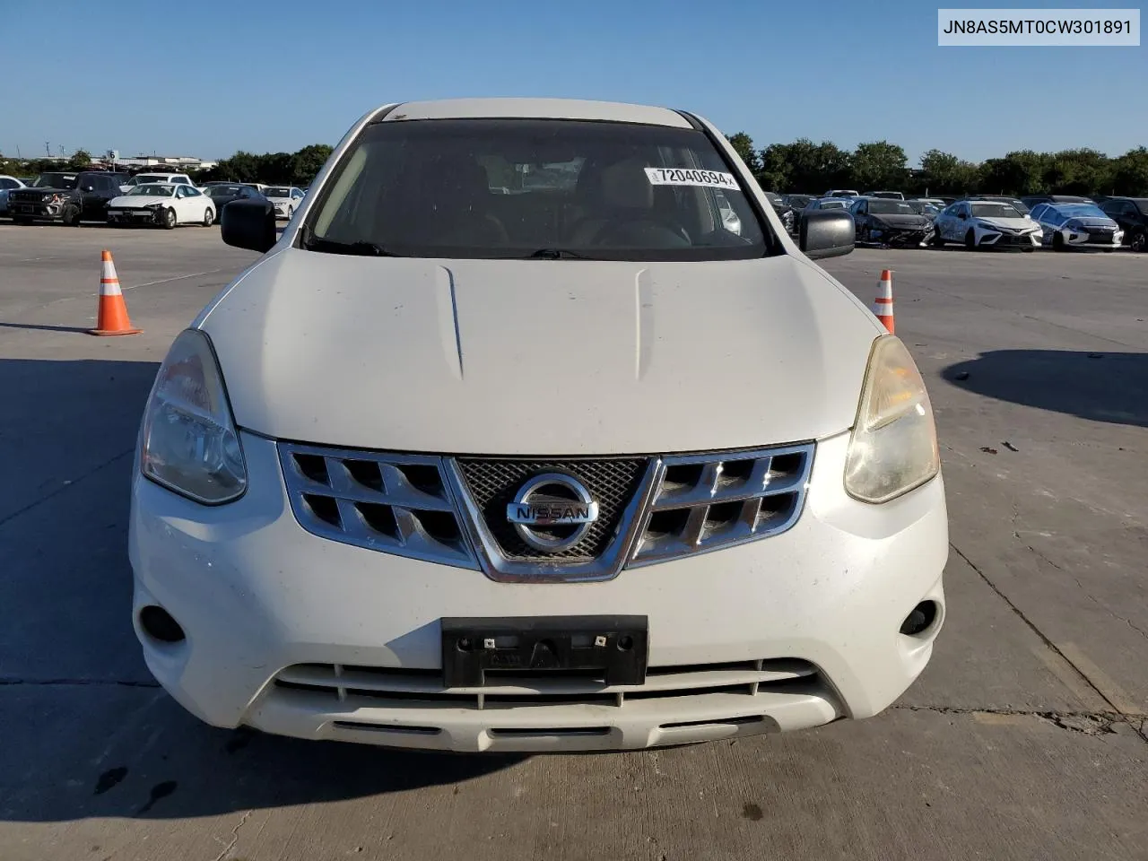 2012 Nissan Rogue S VIN: JN8AS5MT0CW301891 Lot: 72040694