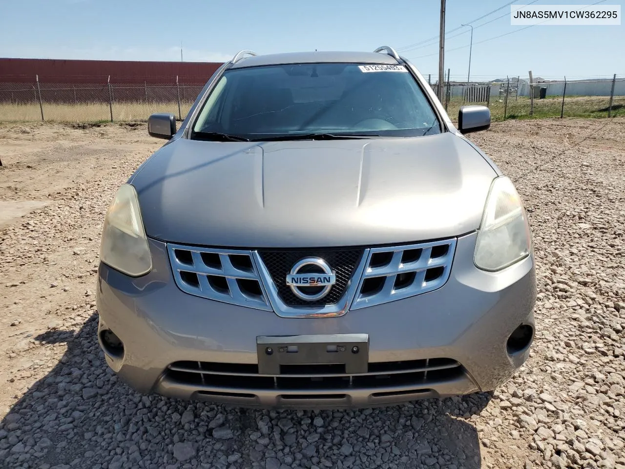 2012 Nissan Rogue S VIN: JN8AS5MV1CW362295 Lot: 74314323