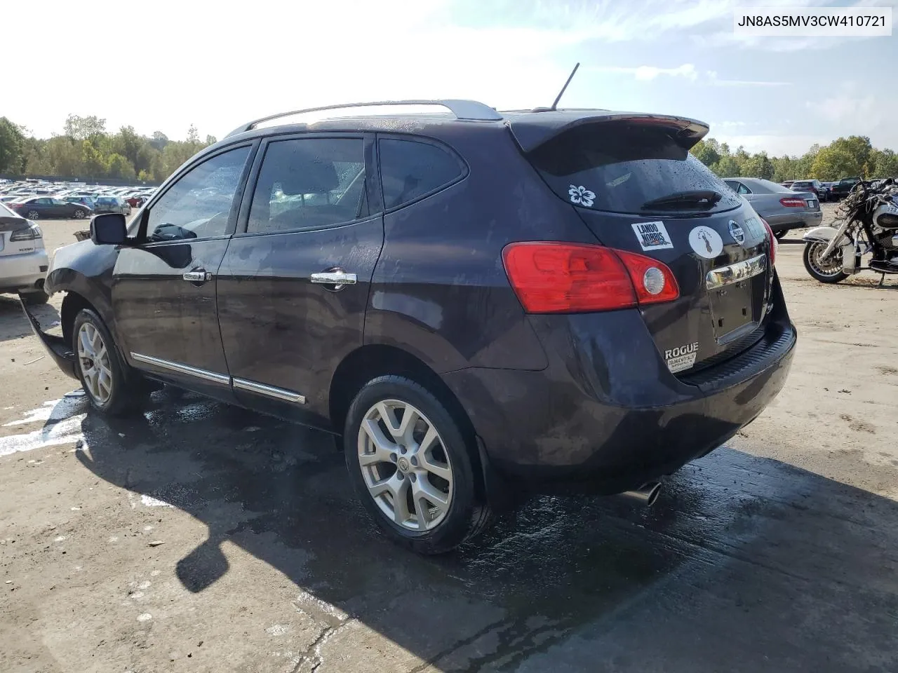 2012 Nissan Rogue S VIN: JN8AS5MV3CW410721 Lot: 74624134