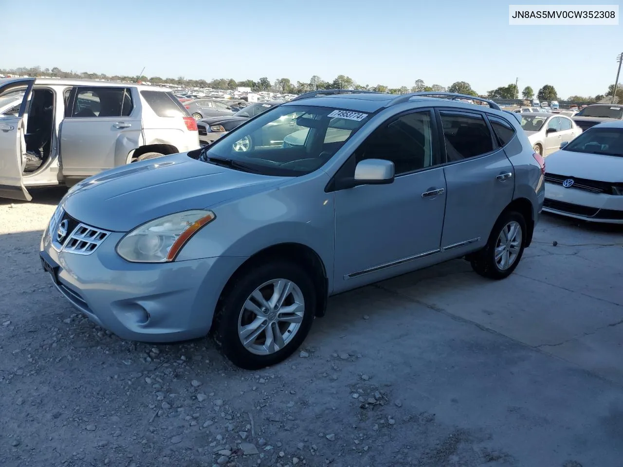 2012 Nissan Rogue S VIN: JN8AS5MV0CW352308 Lot: 74953774