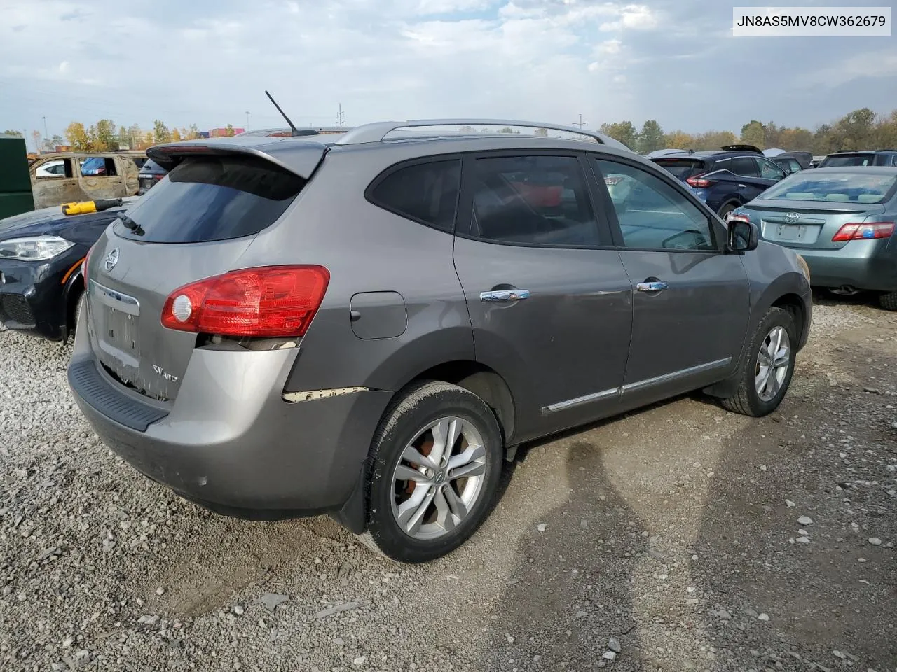 2012 Nissan Rogue S VIN: JN8AS5MV8CW362679 Lot: 76960284