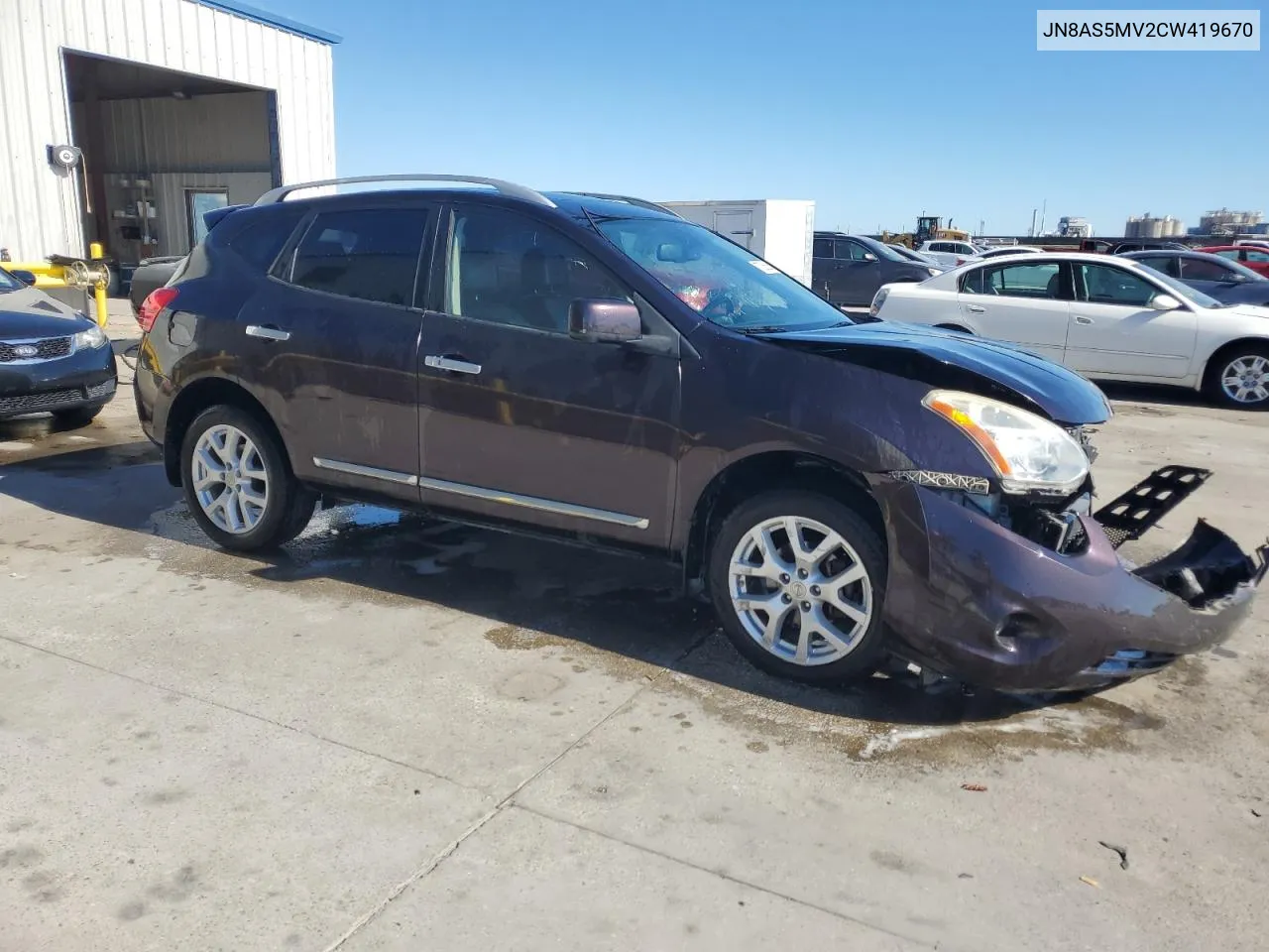 2012 Nissan Rogue S VIN: JN8AS5MV2CW419670 Lot: 77256254