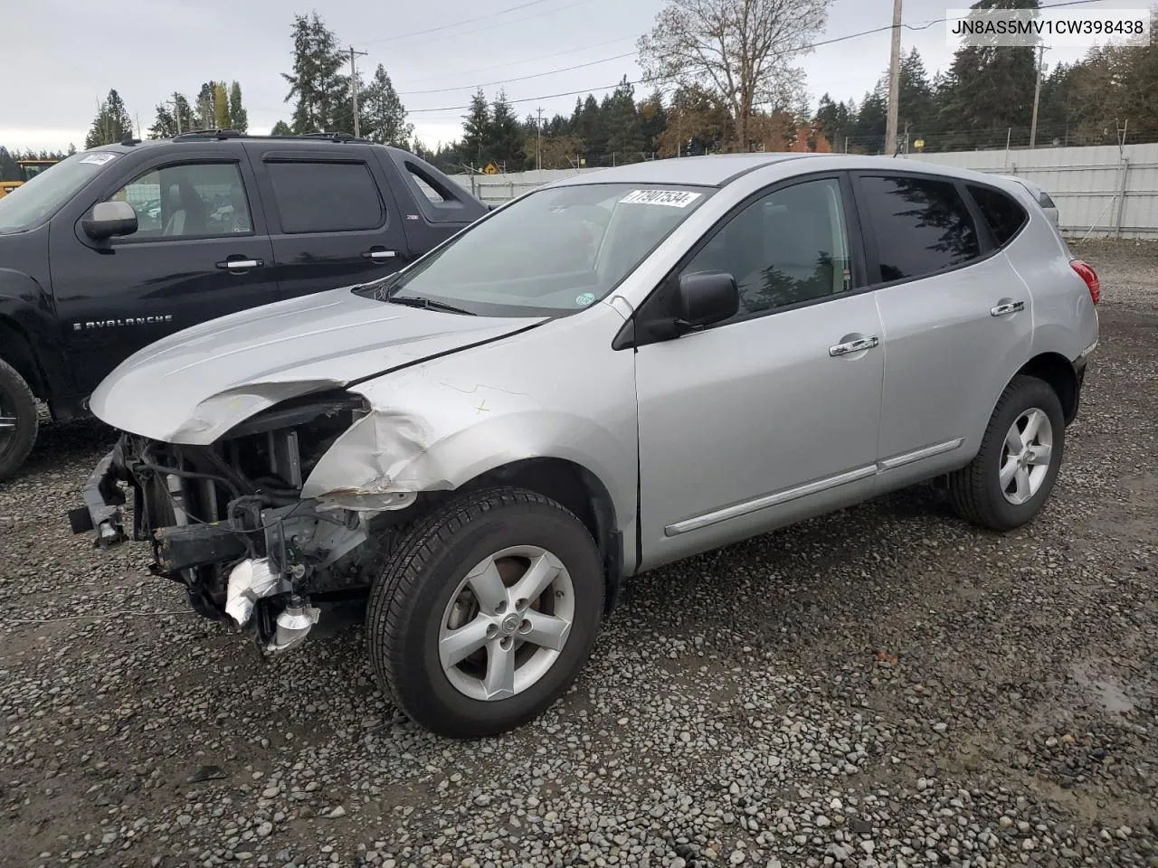 2012 Nissan Rogue S VIN: JN8AS5MV1CW398438 Lot: 77907534