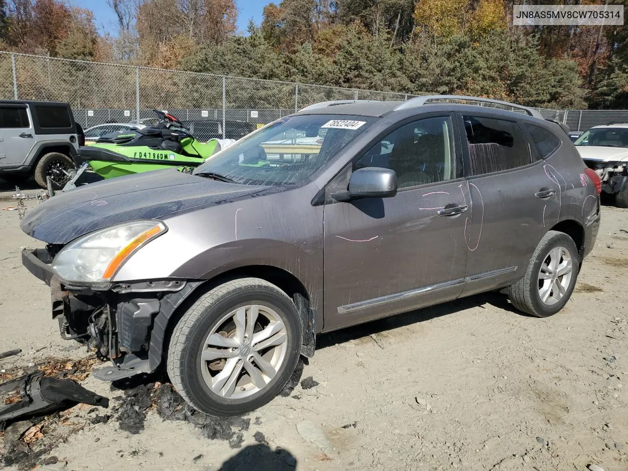 2012 Nissan Rogue S VIN: JN8AS5MV8CW705314 Lot: 78522404