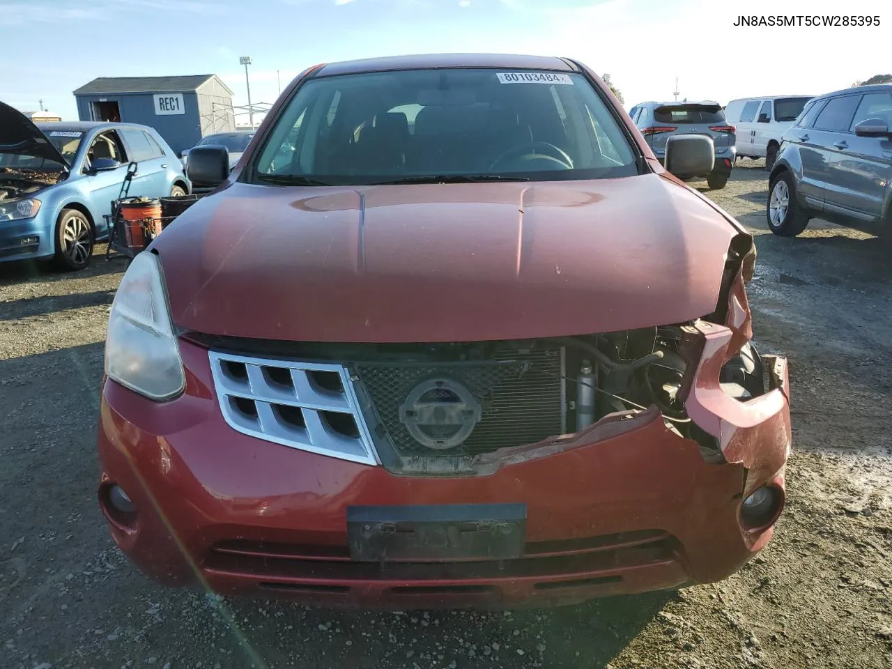 2012 Nissan Rogue S VIN: JN8AS5MT5CW285395 Lot: 80103484