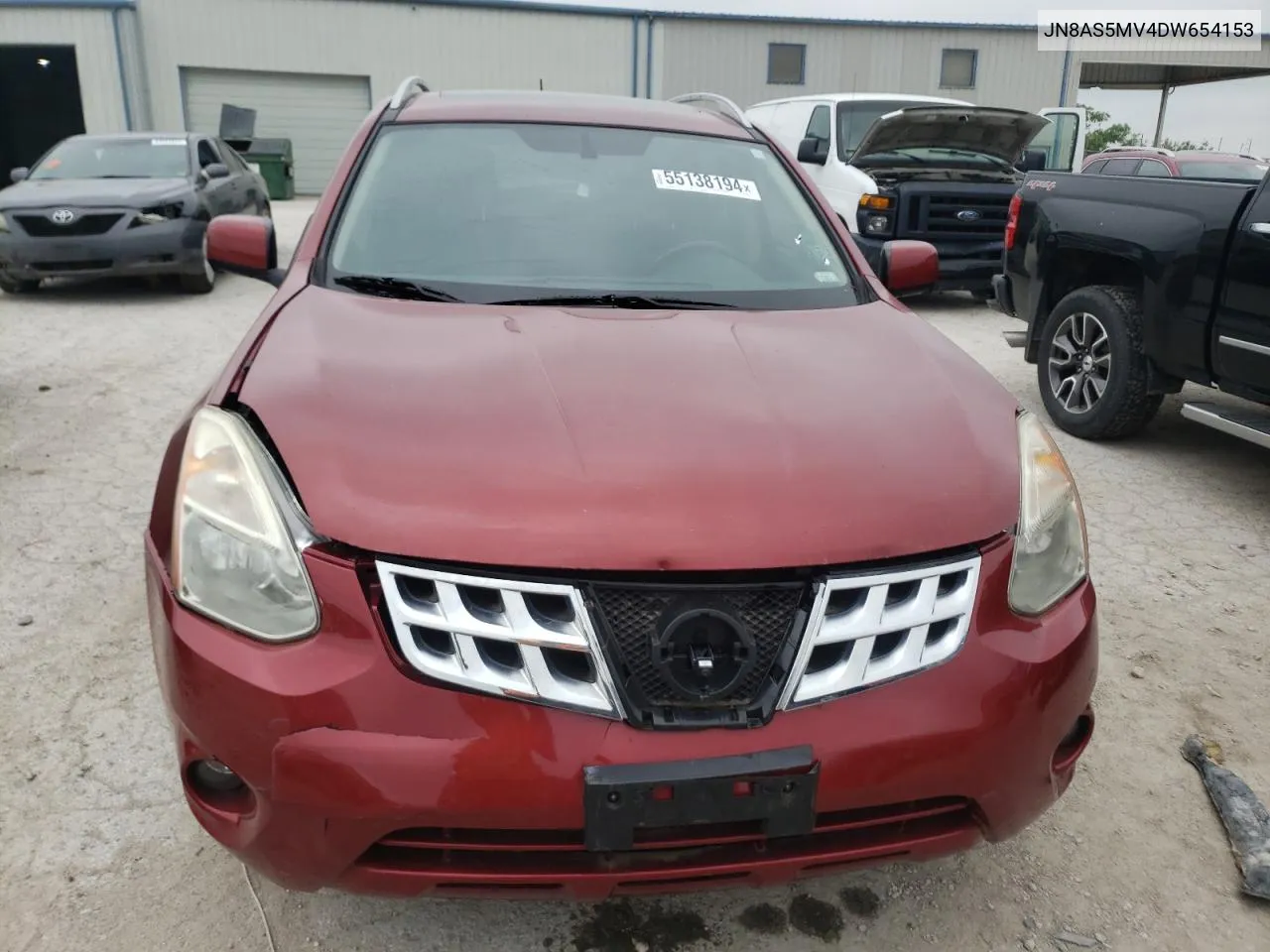 2013 Nissan Rogue S VIN: JN8AS5MV4DW654153 Lot: 55138194