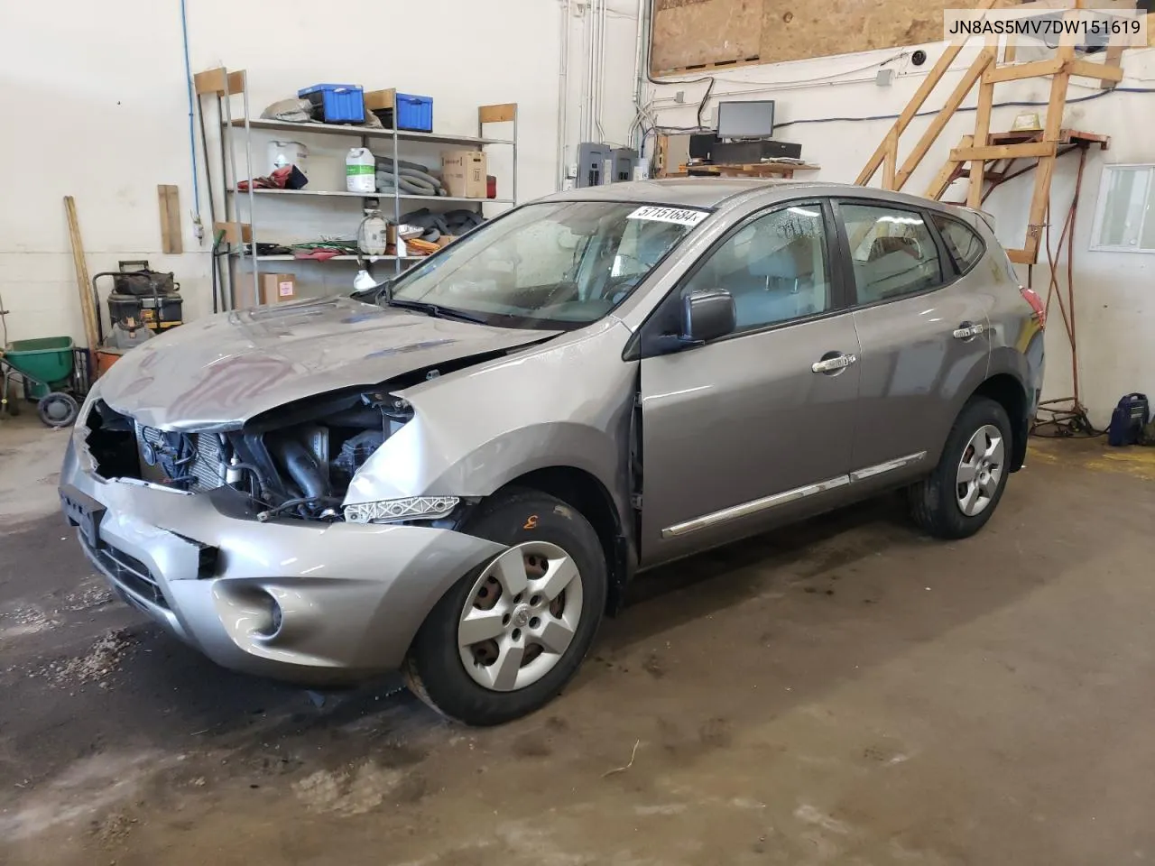 2013 Nissan Rogue S VIN: JN8AS5MV7DW151619 Lot: 57151684