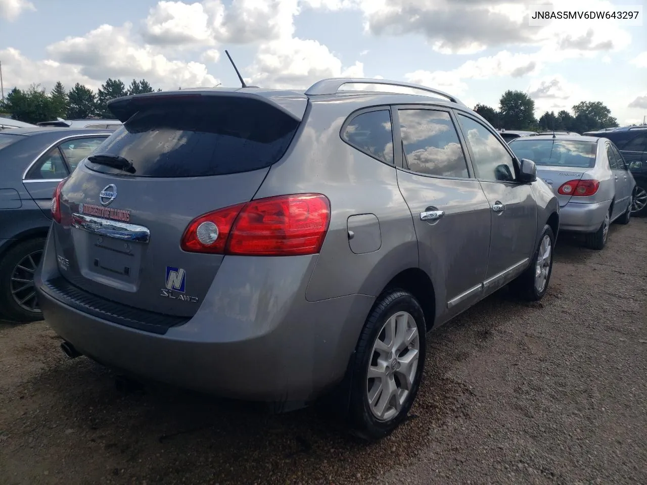 2013 Nissan Rogue S VIN: JN8AS5MV6DW643297 Lot: 64202994