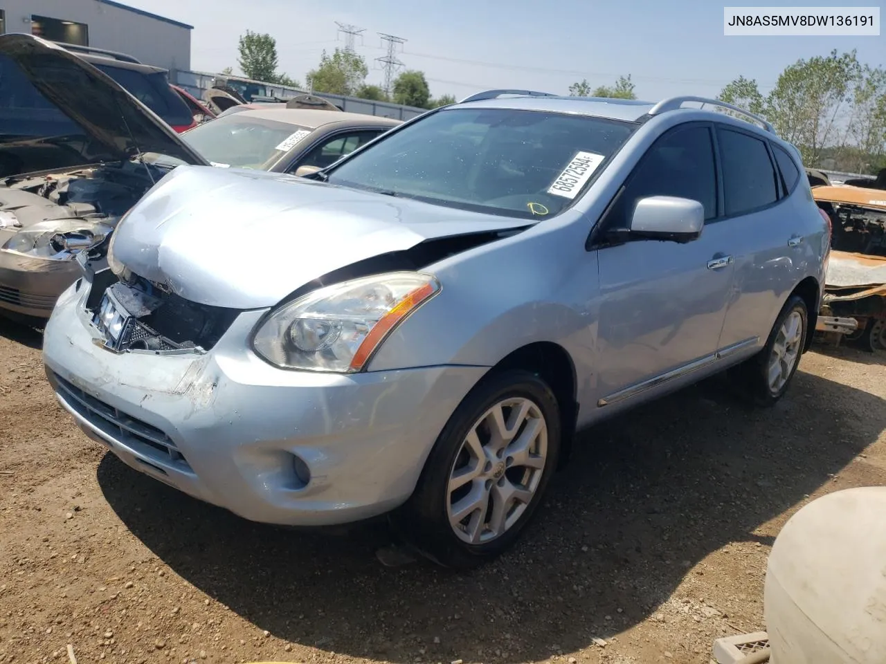 2013 Nissan Rogue S VIN: JN8AS5MV8DW136191 Lot: 68572594