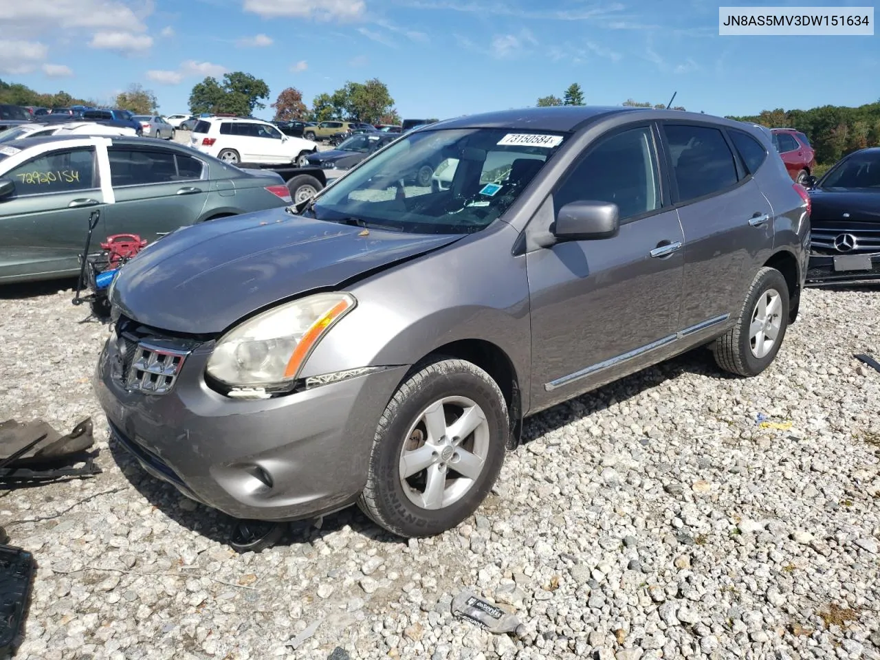 2013 Nissan Rogue S VIN: JN8AS5MV3DW151634 Lot: 73150584