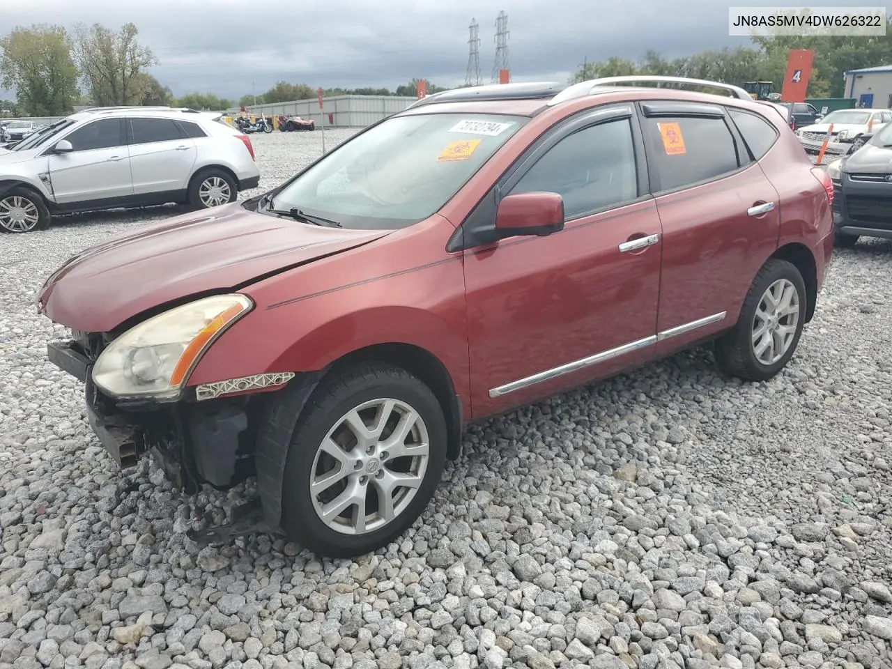 2013 Nissan Rogue S VIN: JN8AS5MV4DW626322 Lot: 73732794