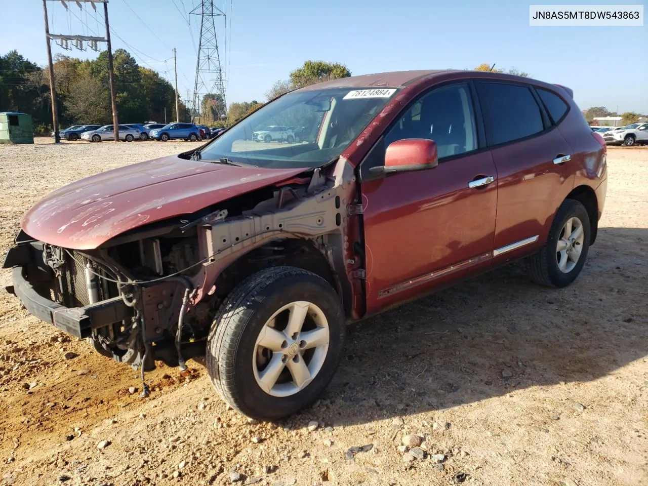 2013 Nissan Rogue S VIN: JN8AS5MT8DW543863 Lot: 78124884