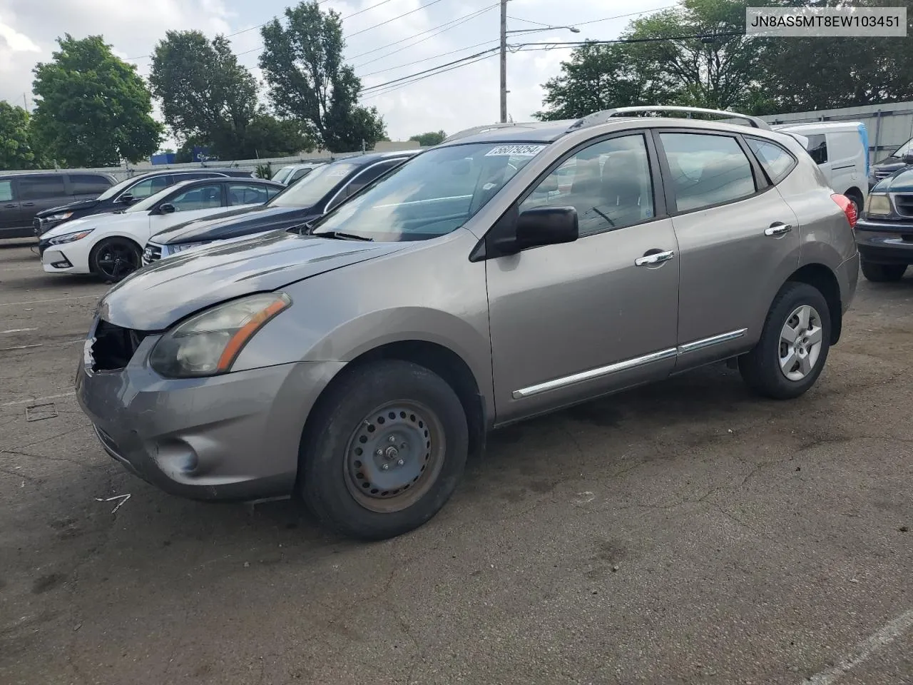 2014 Nissan Rogue Select S VIN: JN8AS5MT8EW103451 Lot: 56079254