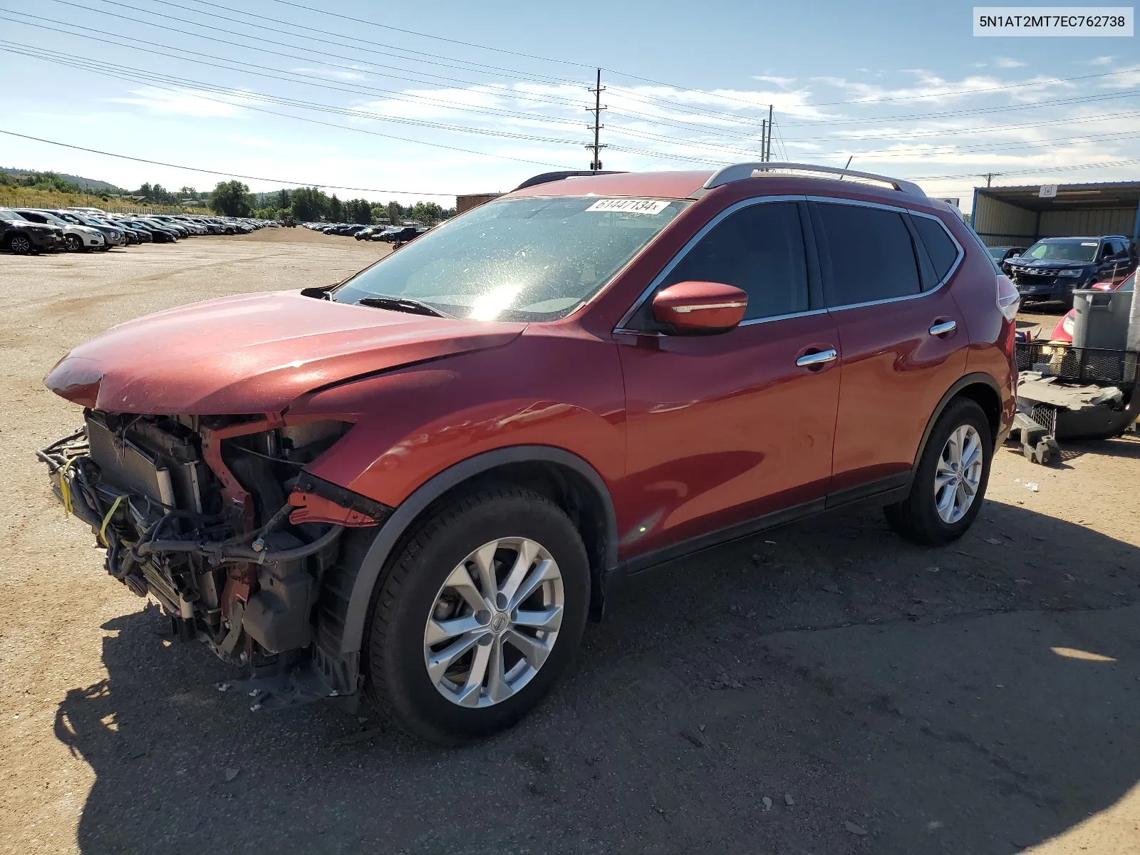 2014 Nissan Rogue S VIN: 5N1AT2MT7EC762738 Lot: 64447134