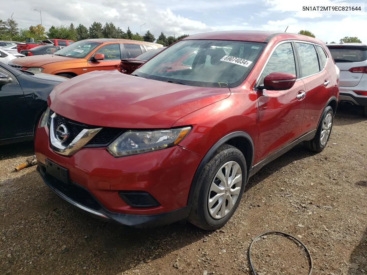 2014 Nissan Rogue S VIN: 5N1AT2MT9EC821644 Lot: 69074034