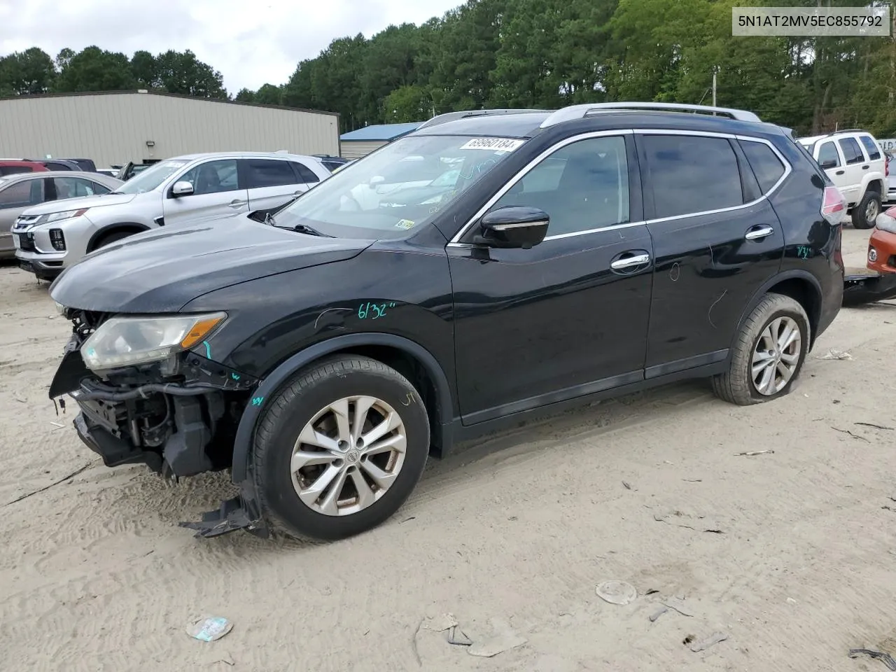 2014 Nissan Rogue S VIN: 5N1AT2MV5EC855792 Lot: 69960184