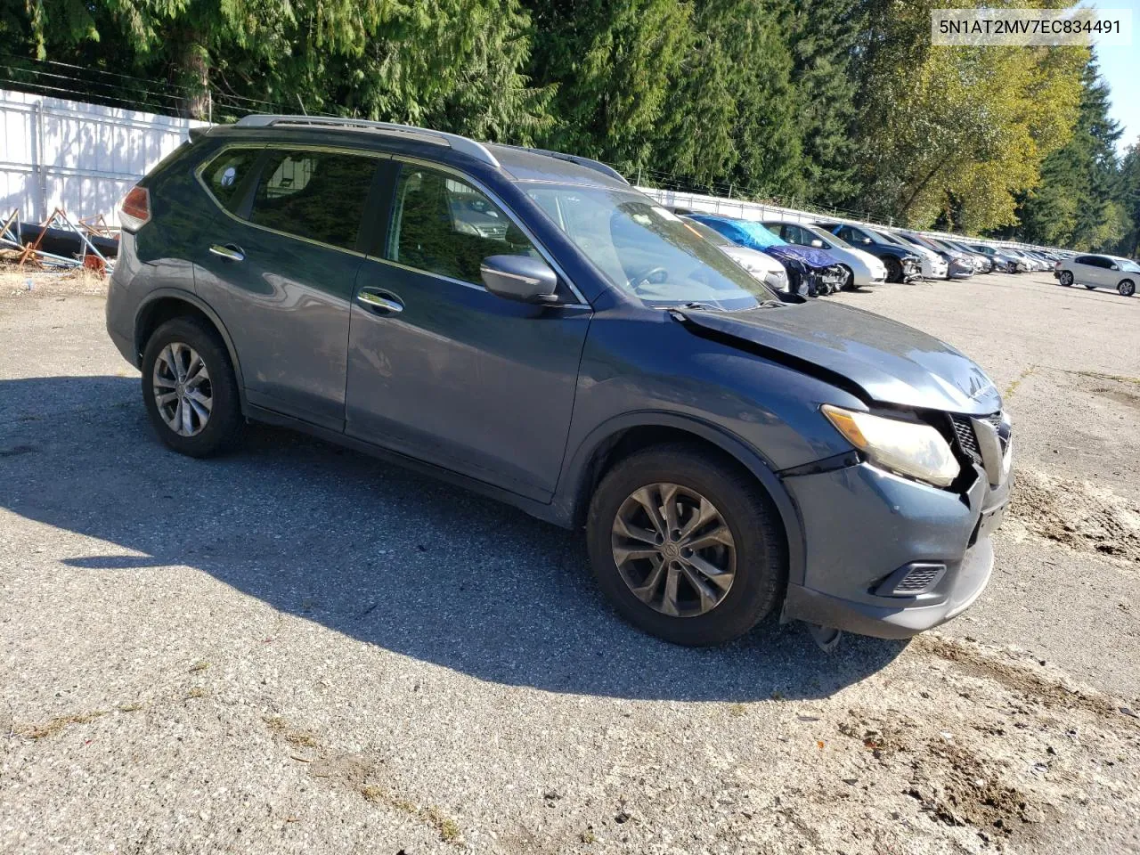 2014 Nissan Rogue S VIN: 5N1AT2MV7EC834491 Lot: 70232214