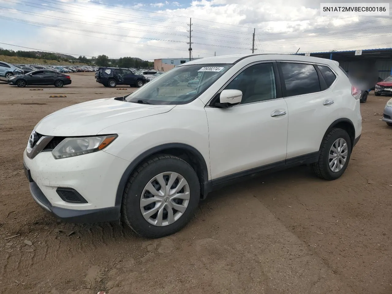 2014 Nissan Rogue S VIN: 5N1AT2MV8EC800186 Lot: 73938274