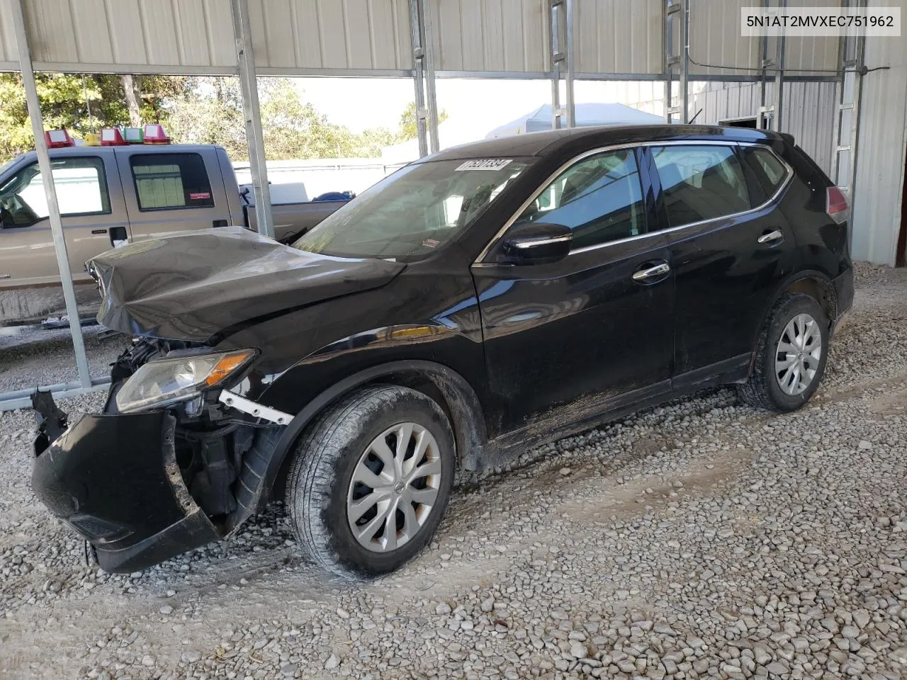 2014 Nissan Rogue S VIN: 5N1AT2MVXEC751962 Lot: 75201334