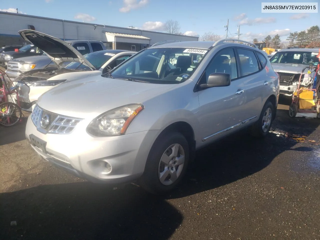 2014 Nissan Rogue Select S VIN: JN8AS5MV7EW203915 Lot: 80040494