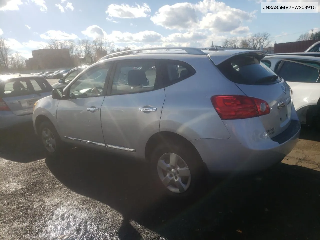 2014 Nissan Rogue Select S VIN: JN8AS5MV7EW203915 Lot: 80040494