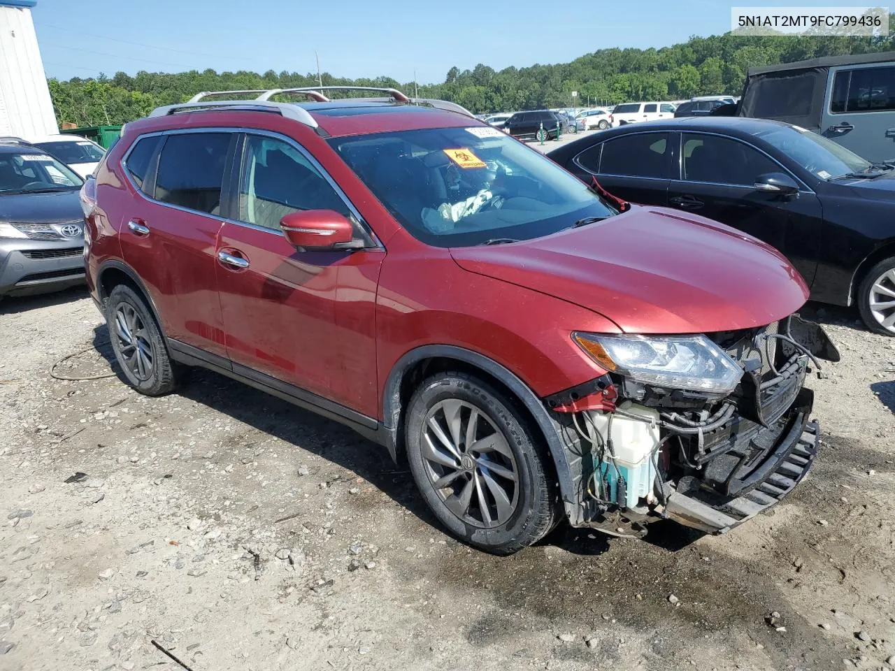 2015 Nissan Rogue S VIN: 5N1AT2MT9FC799436 Lot: 52158504