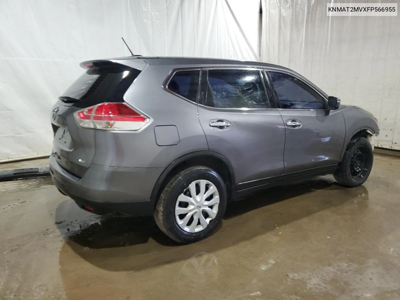 2015 Nissan Rogue S VIN: KNMAT2MVXFP566955 Lot: 52701904