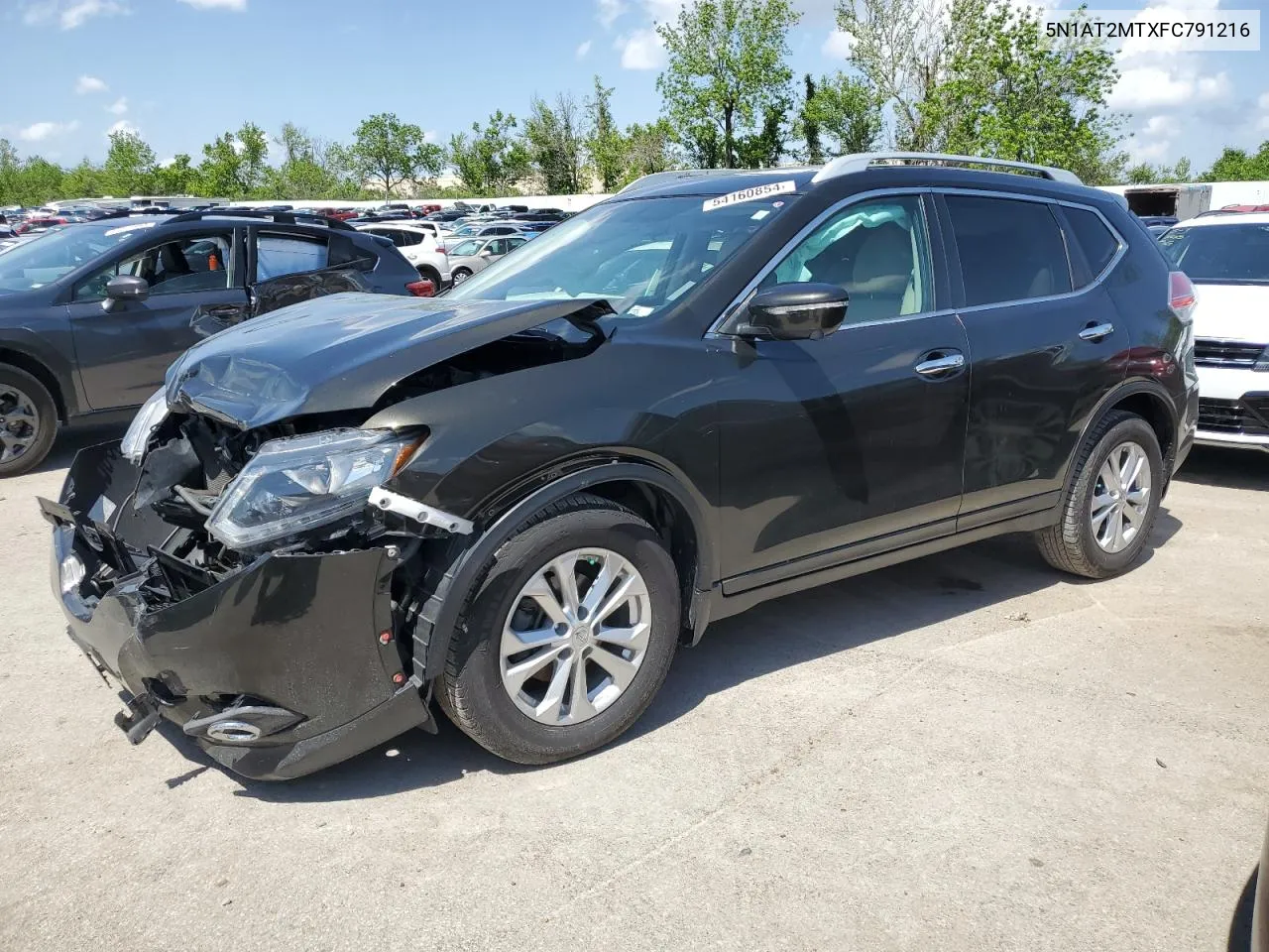 2015 Nissan Rogue S VIN: 5N1AT2MTXFC791216 Lot: 54160854