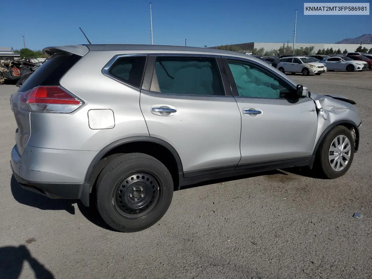 2015 Nissan Rogue S VIN: KNMAT2MT3FP586981 Lot: 57730234