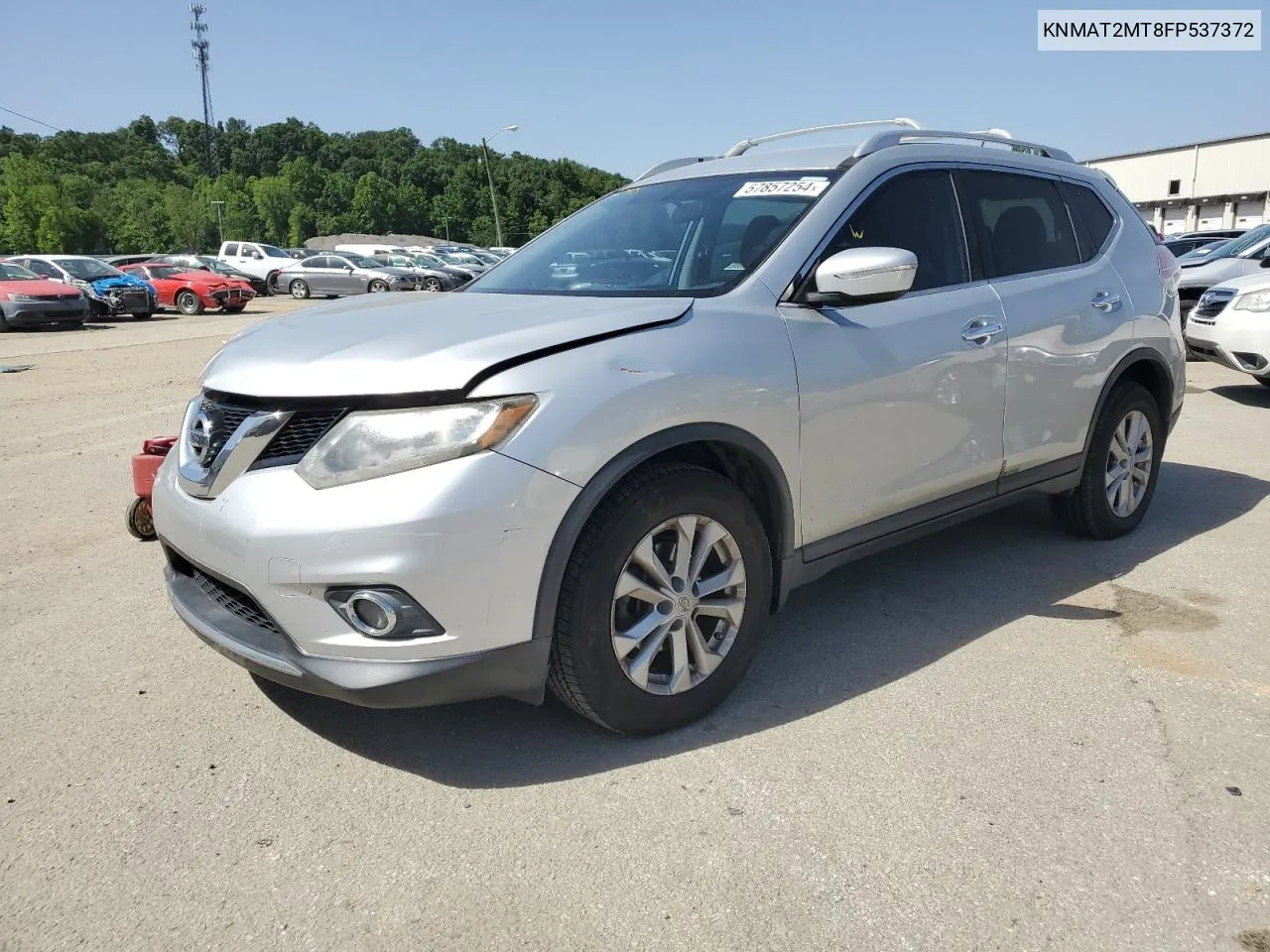 2015 Nissan Rogue S VIN: KNMAT2MT8FP537372 Lot: 57857254