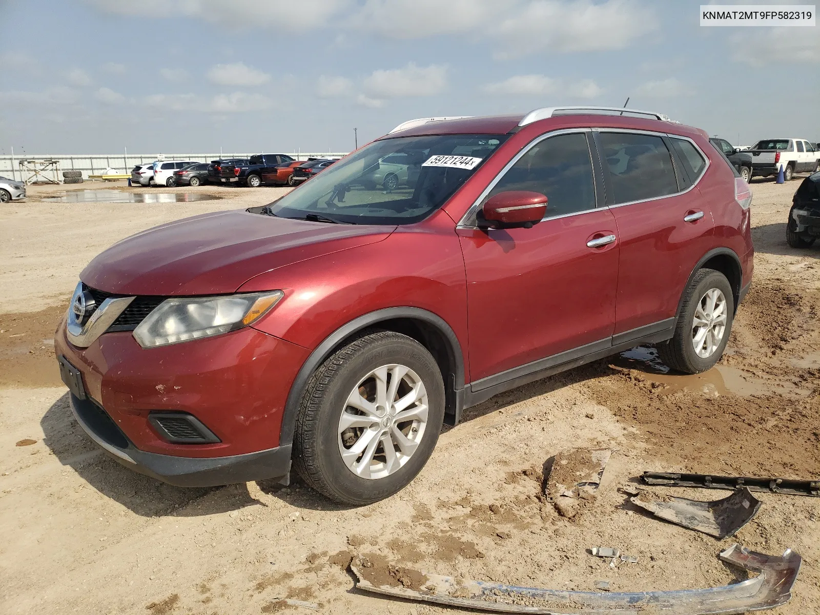 2015 Nissan Rogue S VIN: KNMAT2MT9FP582319 Lot: 59121244