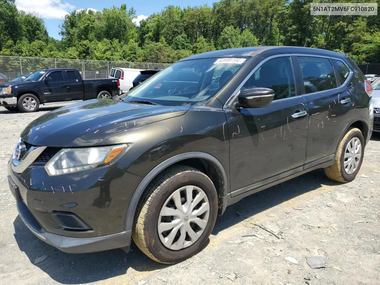 2015 Nissan Rogue S VIN: 5N1AT2MV6FC910820 Lot: 60996194