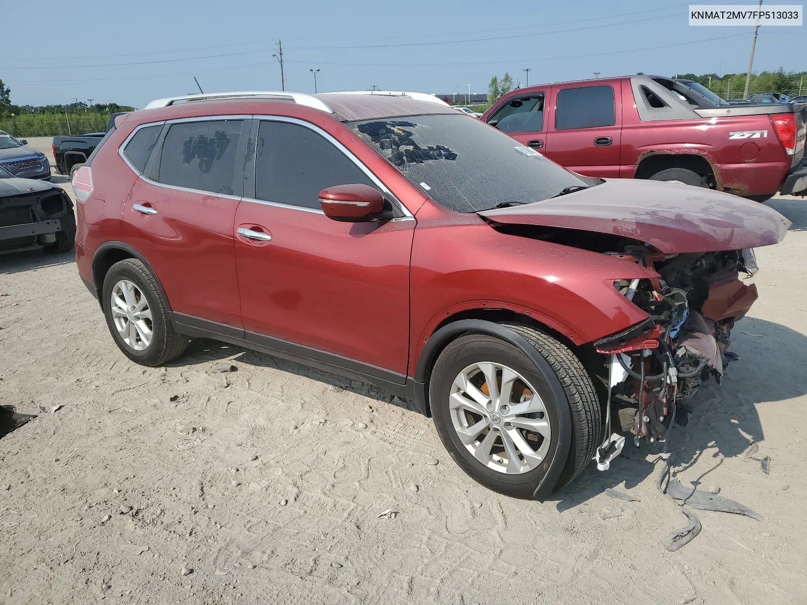 2015 Nissan Rogue S VIN: KNMAT2MV7FP513033 Lot: 61188414