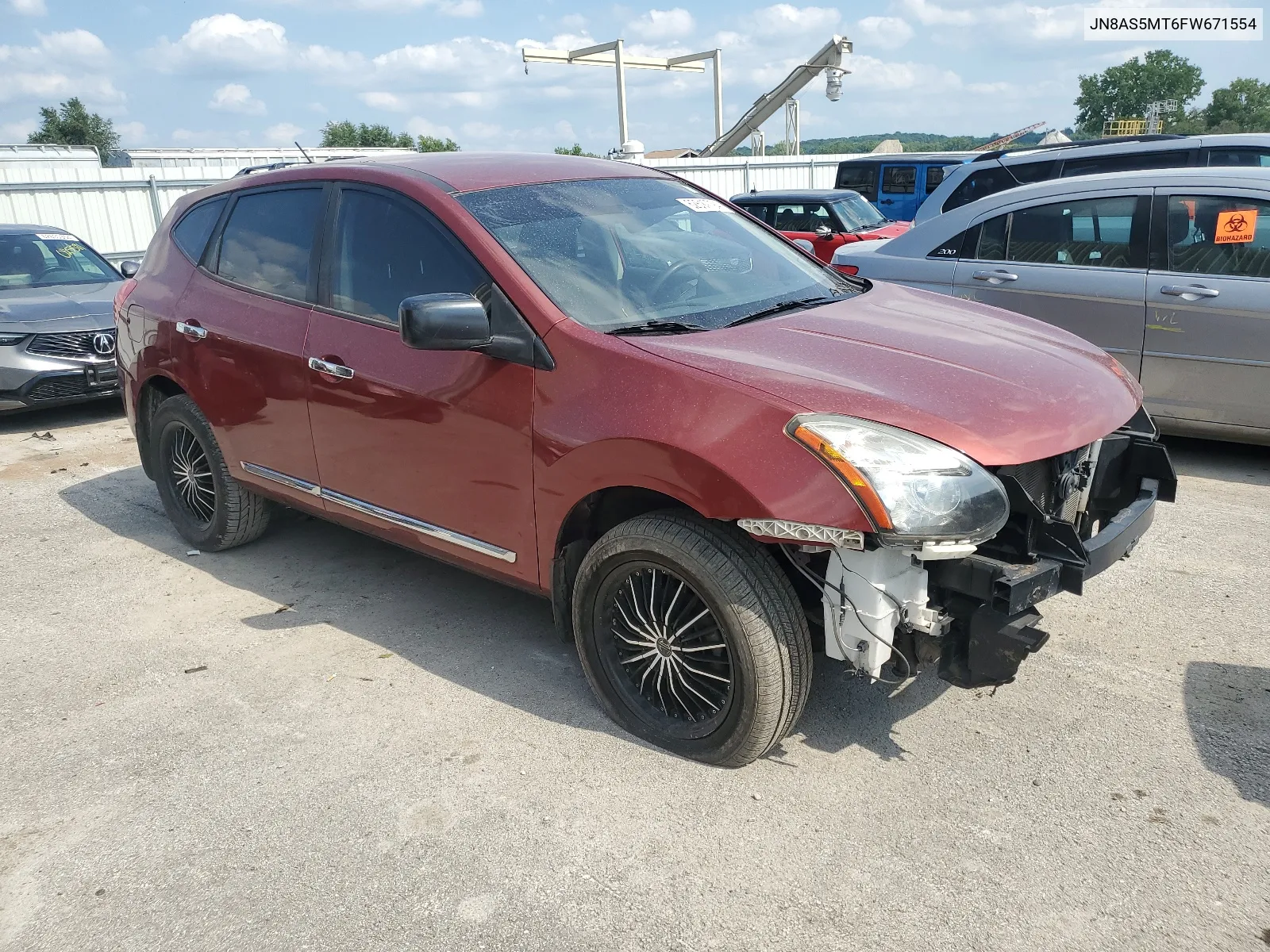 2015 Nissan Rogue Select S VIN: JN8AS5MT6FW671554 Lot: 62610794