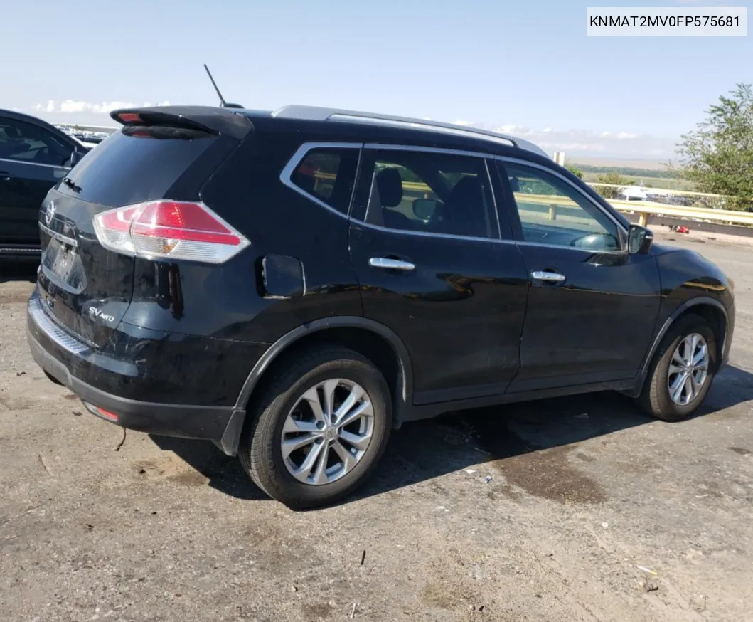 2015 Nissan Rogue S VIN: KNMAT2MV0FP575681 Lot: 63332764