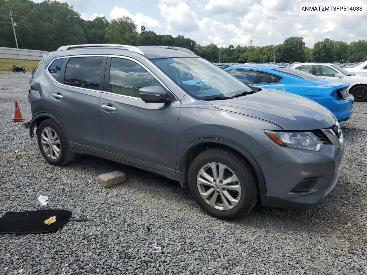 2015 Nissan Rogue S VIN: KNMAT2MT3FP514033 Lot: 65183004