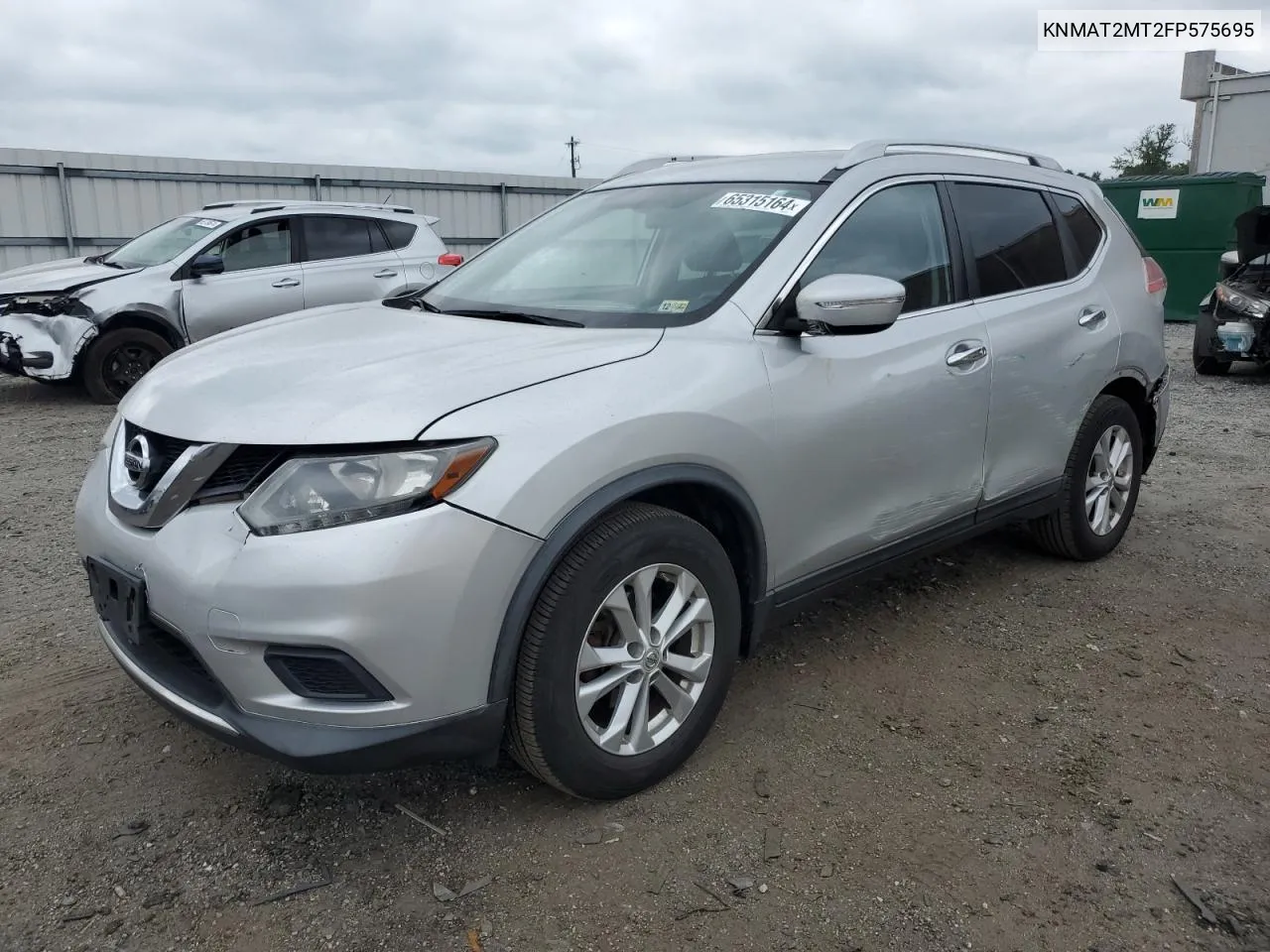 2015 Nissan Rogue S VIN: KNMAT2MT2FP575695 Lot: 65315164