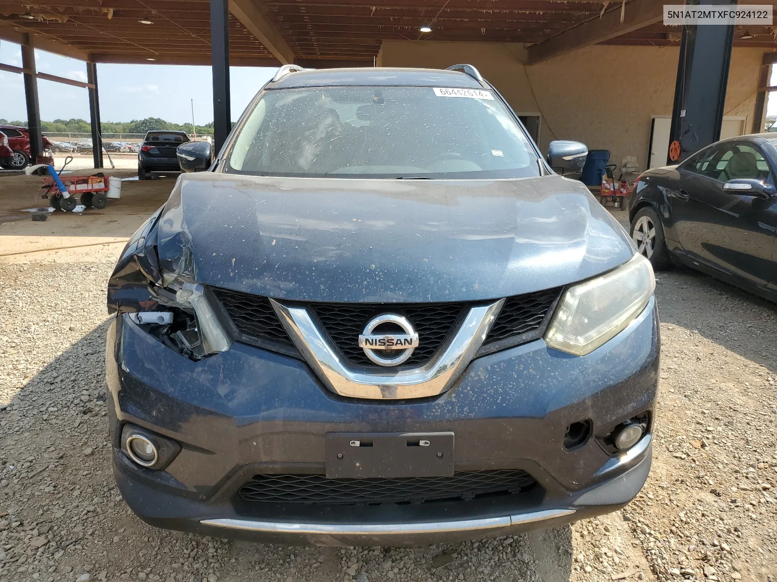 2015 Nissan Rogue S VIN: 5N1AT2MTXFC924122 Lot: 66442614