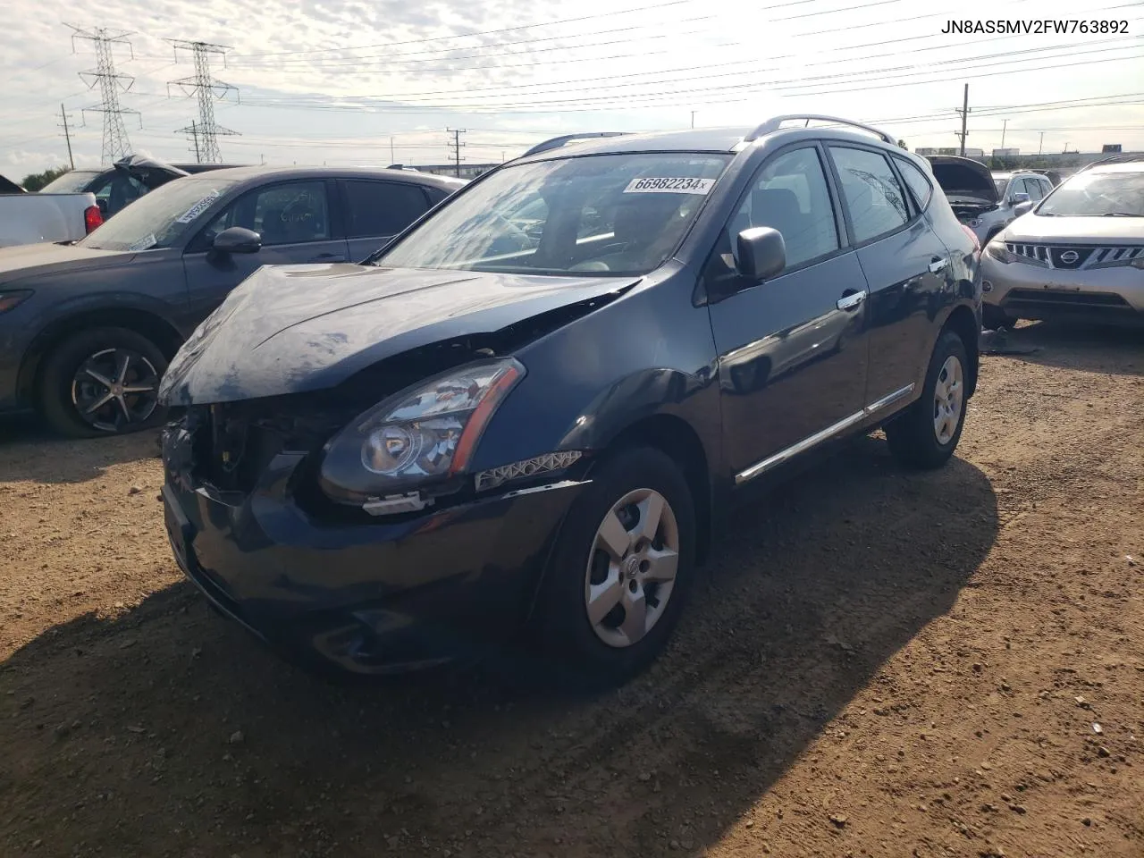 2015 Nissan Rogue Select S VIN: JN8AS5MV2FW763892 Lot: 66982234